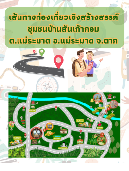 เส้นทางท่องเที่ยวเชิงสร้างสรรค์ชุมชนบ้านสันเก้ากอม ตำบลแม่ระมาด อำเภอแม่ระมาด จังหวัดตาก